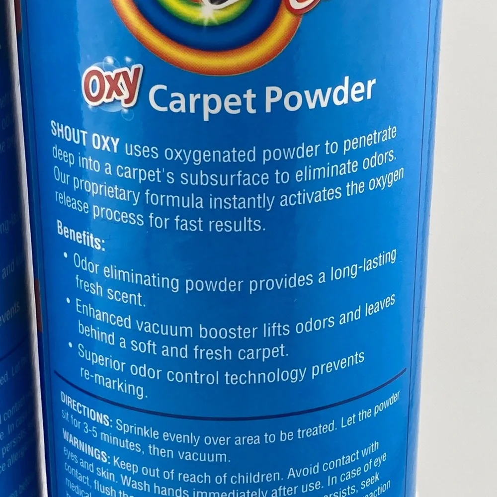 2) Shout Cats Oxy Odor Eliminating Carpet Powder Fresh Scent 18oz